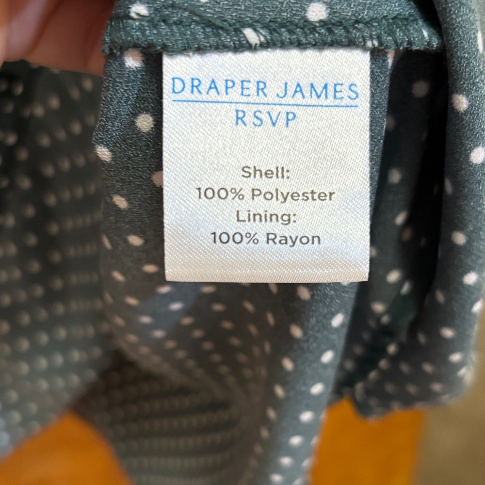 Draper James Forest Green Polka Dot Long Sleeve Dress - Picture 4 of 7